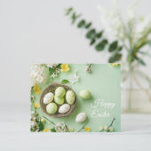 Aquarell Oster Postkarte mit Ostereiern im Nest Briefkaart (Staand voorkant)