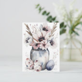 Aquarell Oster Postkarte mit Ostereiern und Blumen Briefkaart (Staand voorkant)