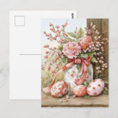 Aquarell Oster Postkarte mit Ostereiern und Blumen Briefkaart (Voorkant / Achterkant)