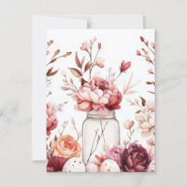 Aquarell Oster Postkarte mit Ostereiern und Blumen Briefkaart