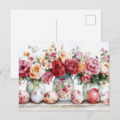 Aquarell Oster Postkarte mit Ostereiern und Blumen Briefkaart (Voorkant / Achterkant)