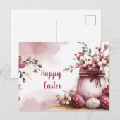 Aquarell Oster Postkarte mit Ostereiern und Blumen Briefkaart (Voorkant / Achterkant)
