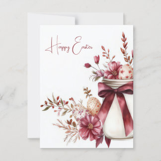 Aquarell Oster Postkarte mit Ostereiern und Blumen Briefkaart