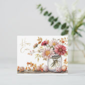 Aquarell Oster Postkarte mit Ostereiern und Blumen Briefkaart (Staand voorkant)