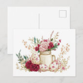 Aquarell Oster Postkarte mit Ostereiern und Blumen Briefkaart (Voorkant / Achterkant)