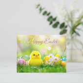Aquarell Oster Postkarte mit Ostereiern und Kücken Briefkaart (Staand voorkant)