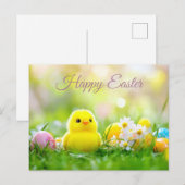 Aquarell Oster Postkarte mit Ostereiern und Kücken Briefkaart (Voorkant / Achterkant)