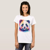 Aquarell Panda T-Shirt - Schwarz & Weiß (Voorkant volledig)