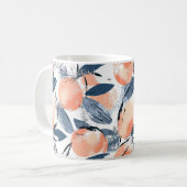 Aquarell Pfirsich Design Kaffeetasse Koffiemok (Voorkant links)