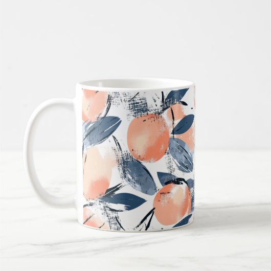 Aquarell Pfirsich Design Kaffeetasse Koffiemok (Links)
