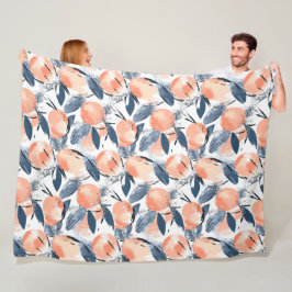Aquarell Pfirsich Pattern Design Fleece Deken