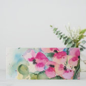 Aquarell rosa Blumen in der Vase Kaart (Staand voorkant)