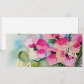 Aquarell rosa Blumen in der Vase Kaart (Voorkant / Achterkant)