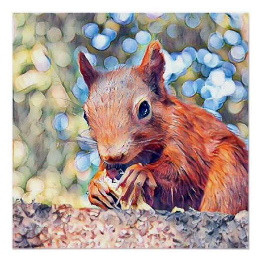 aquarell squirrel perfect poster (Voorkant)
