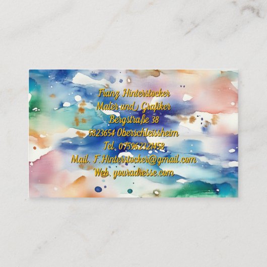 Aquarell Visitekaartje (Achterkant)