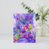 Aquarell Weintrauben gemalt. Briefkaart (Staand voorkant)