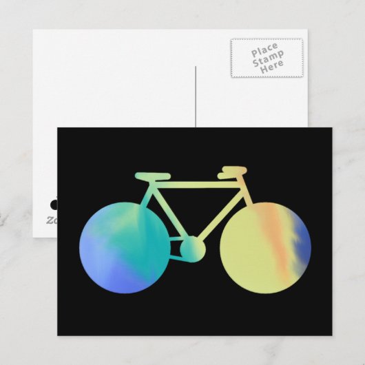 aquarellafiets briefkaart (Voorkant / Achterkant)