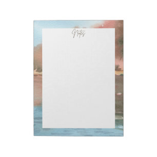 Aquarellandschap begrensd notitieblok