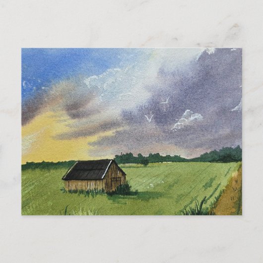 Aquarellandschapschildering briefkaart (Voorkant)