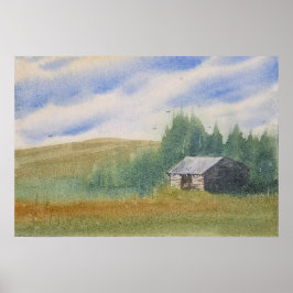Aquarellandschapschildering Poster