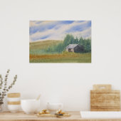 Aquarellandschapschildering Poster (Keuken)