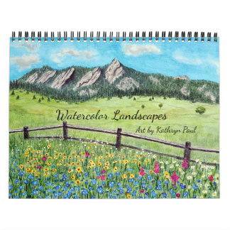Aquarellandschapskunst wandkalender kalender