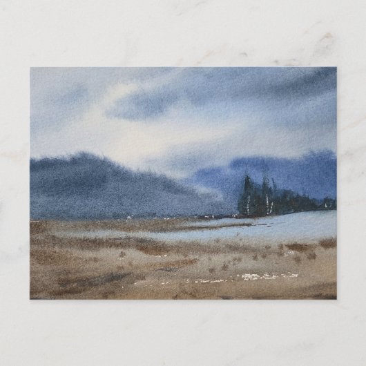 Aquarellandschapsschildering briefkaart (Voorkant)
