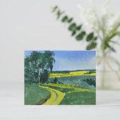 Aquarellandschapsschildering briefkaart (Staand voorkant)