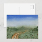 Aquarellandschapsschildering  briefkaart (Voorkant / Achterkant)