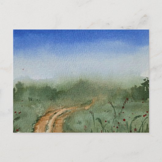 Aquarellandschapsschildering  briefkaart (Voorkant)