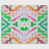 Aquarelle Boho Decor. Boho Blue Pillow. Aquarelle Cadeaupapier (Vlak)