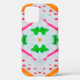 Aquarelle Boho Decor. Boho Blue Pillow. Aquarelle iPhone 12 Hoesje