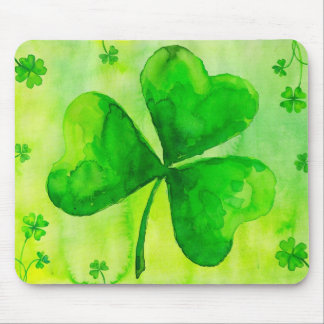 Aquarelle clover mousepad muismat