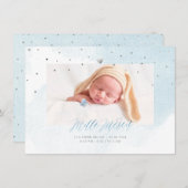 Aquarelle Confettis Remerciement Naissance Fille Kaart (Voorkant / Achterkant)