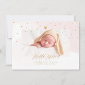 Aquarelle Confettis Remerciement Naissance Fille Kaart (Voorkant)