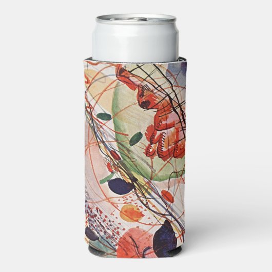 Aquarelle Dreams: Kandinsky in hoge resolutie Seltzer Blikjeskoeler (Seltzer Achterkant)