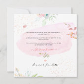 Aquarelle Fleurs Remerciement Naissance Fille Kaart (Achterkant)