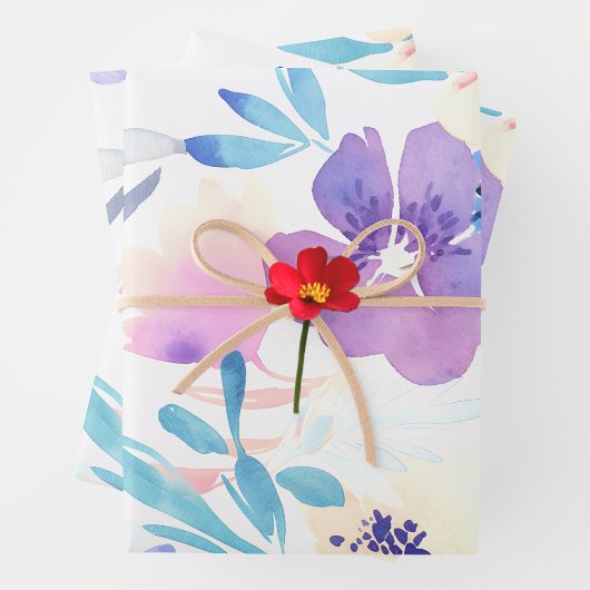 Aquarelle Flora Inpakpapier Vel