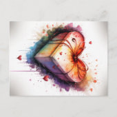 Aquarelle Heart briefkaart (Voorkant)