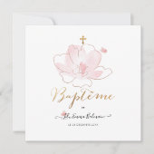 Aquarelle Les Fluers Faire part de Baptême Kaart (Voorkant)