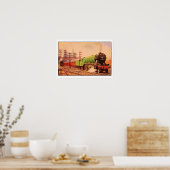 Aquarelle  locomotief Flying Scotsman Poster (Keuken)