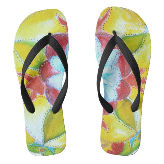 Aquarelle ornamenten Paar Teenslippers (Voetbed)