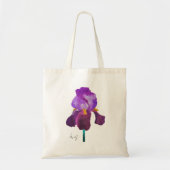 Aquarelle paarse zwarte bloemetuis tote bag (Voorkant)