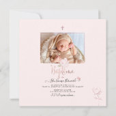 Aquarelle Petites Fluers Faire-part de Baptême Kaart (Achterkant)