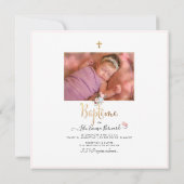 Aquarelle Petites Fluers Faire-part de Baptême Kaart (Achterkant)