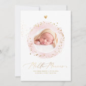 Aquarelle Remerciement Naissance Fille Kaart (Voorkant)