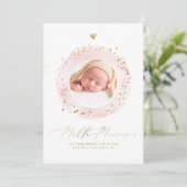 Aquarelle Remerciement Naissance Fille Kaart (Staand voorkant)