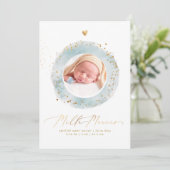 Aquarelle Remerciement Naissance Fille Kaart (Staand voorkant)