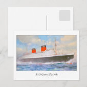 Aquarelle RMS Queen Elizabeth Briefkaart (Voorkant / Achterkant)