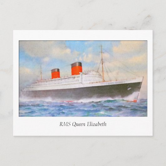 Aquarelle RMS Queen Elizabeth Briefkaart (Voorkant)